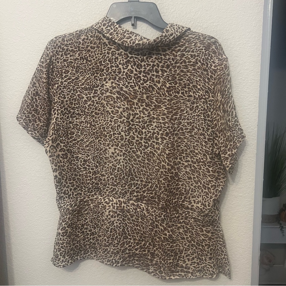 Brown Leopard Print Women's Top sz 16 - Picture 12 of 13